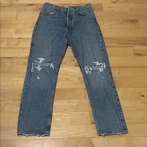 Agolde Straight-Leg Jeans in Classic Blue